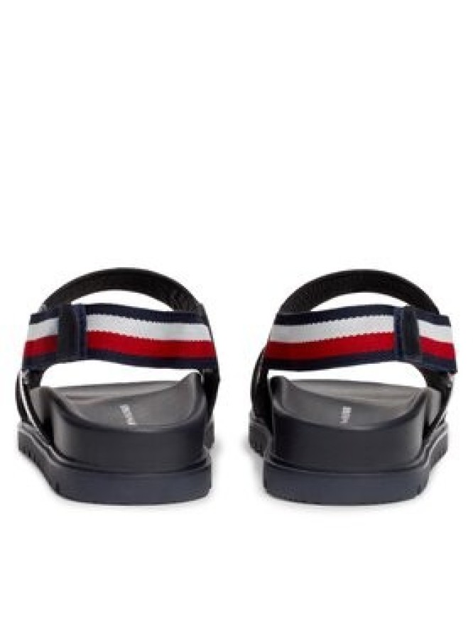 Tommy Hilfiger Sandały Elevated Hilfiger Strappy Sandal FM0FM05008 Granatowy