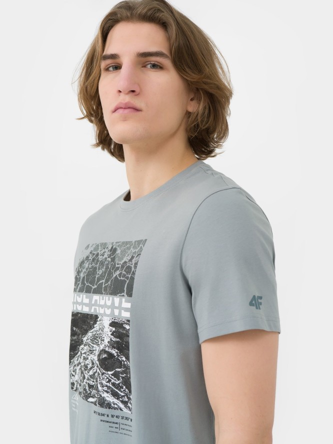 T-shirt regular z bawełny organicznej męski