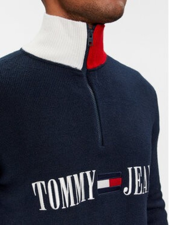 Tommy Jeans Sweter Archive DM0DM18368 Granatowy Slim Fit