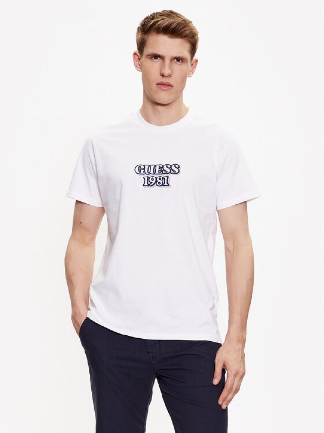 Guess T-Shirt Logo M3GI30 K8FQ4 Biały Slim Fit