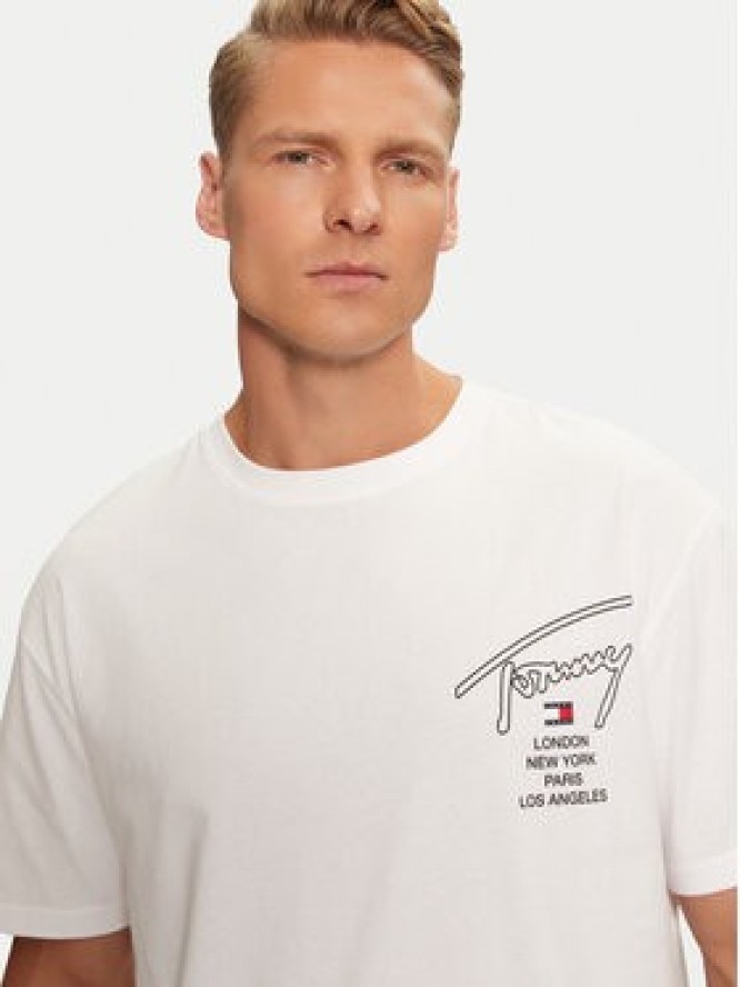 Tommy Jeans T-Shirt DM0DM19698 Biały Regular Fit