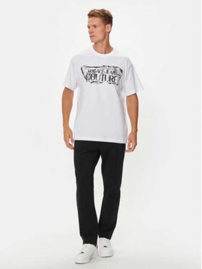 Versace Jeans Couture T-Shirt 76GAHE03 Biały Regular Fit
