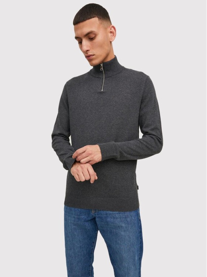 Jack&Jones Sweter Emil 12189339 Szary Regular Fit