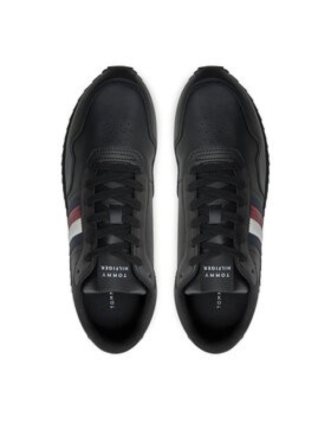 Tommy Hilfiger Sneakersy Runner Evo Lth Mix Ess FM0FM05121 Czarny