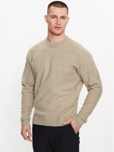 Calvin Klein Sweter K10K110401 Beżowy Regular Fit