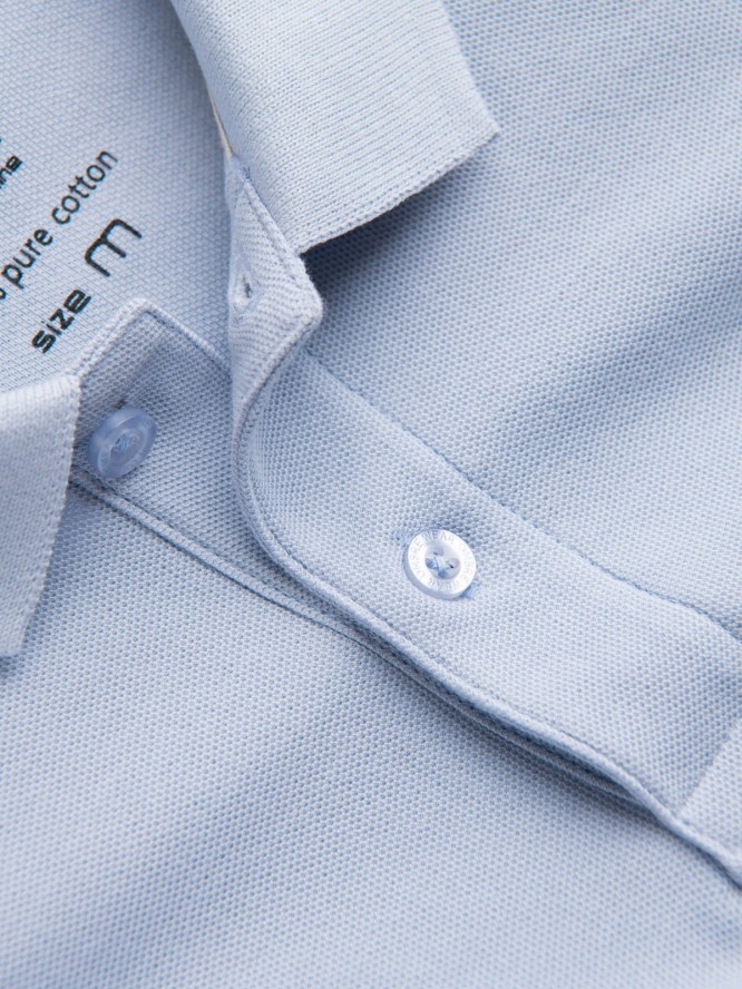 Koszulka męska polo z dzianiny pique - jasnoniebieski V17 S1374 - XXL