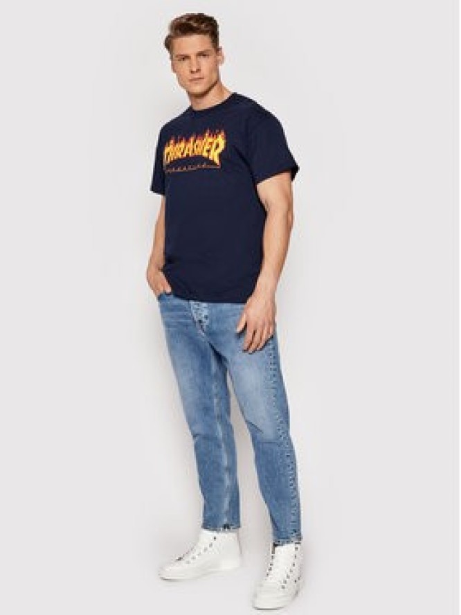 Thrasher T-Shirt Flame Granatowy Regular Fit