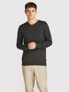 Jack&Jones Sweter Emil 12208365 Szary Regular Fit