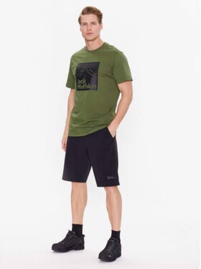 Jack Wolfskin T-Shirt Brand 1809021 Zielony Regular Fit