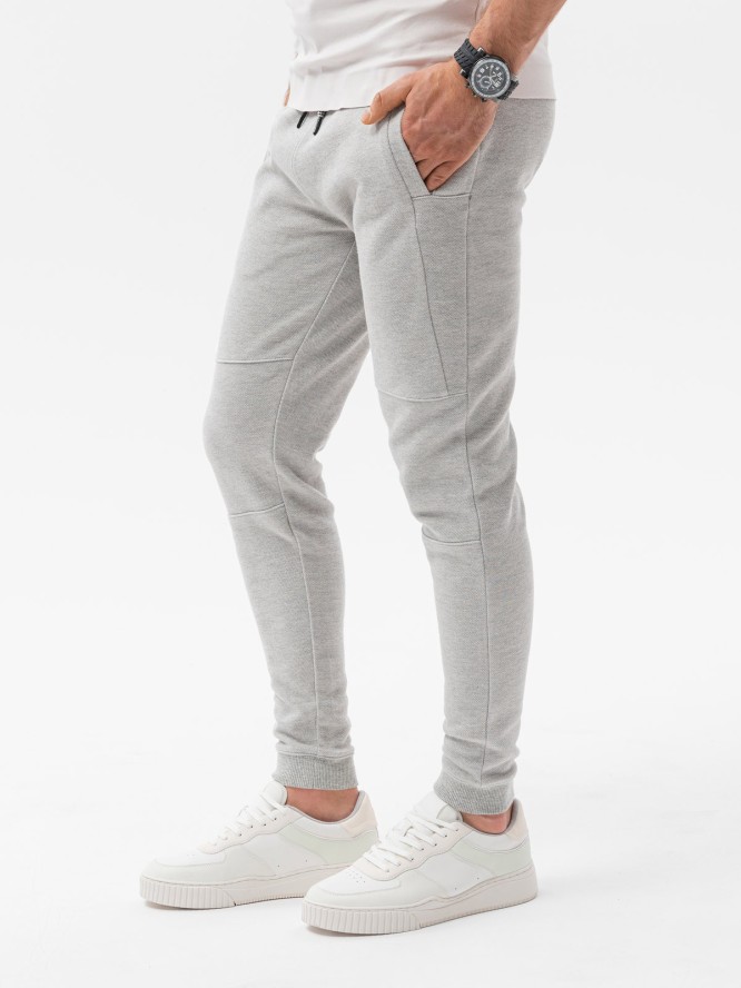 Komplet męski dresowy bluza + spodnie - szary melanż V2 Z49 - XXL