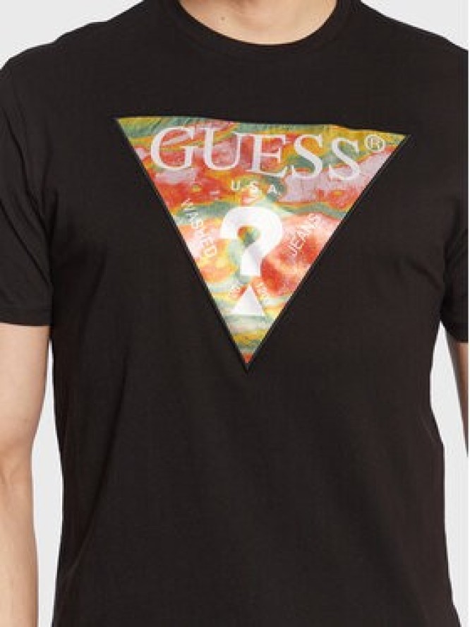 Guess T-Shirt Abstract Logo M3GI57 K9RM1 Czarny Slim Fit