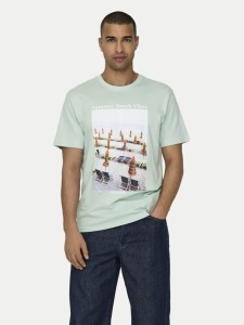 Only & Sons T-Shirt Kolton 22028735 Zielony Regular Fit