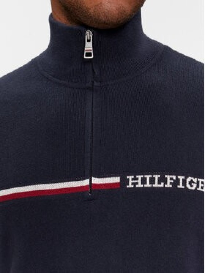 Tommy Hilfiger Sweter Global Stripe MW0MW33508 Granatowy Regular Fit