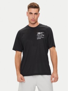 Reebok T-Shirt Run Graphic 100075314 Czarny Relaxed Fit