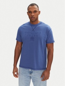 Tommy Jeans T-Shirt Tonal Crest DM0DM20805 Niebieski Relaxed Fit