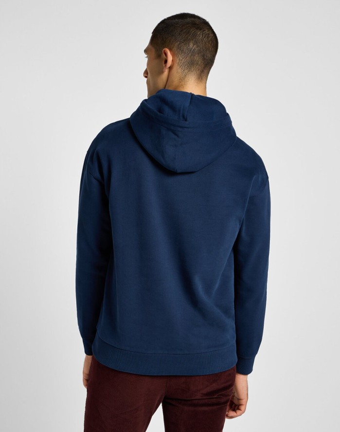 LEE WW HOODIE MĘSKA BLUZA Z KAPTUREM NIEROZPINANA INKY BLUE 112355612 LM02008543