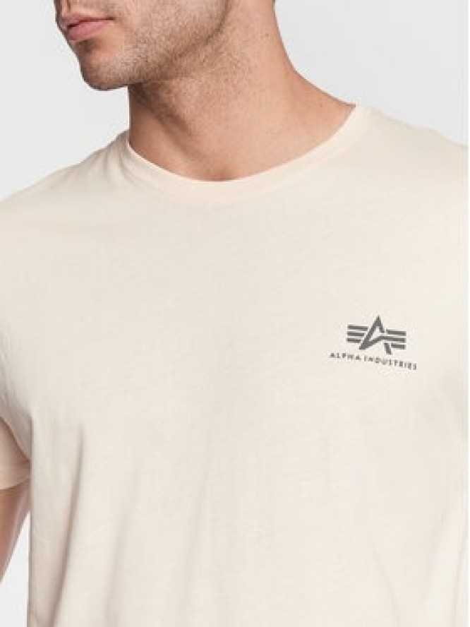 Alpha Industries T-Shirt Backprint 128507 Beżowy Regular Fit