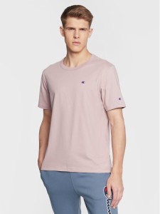 Champion T-Shirt Basic C Logo 216545 Różowy Custom Fit