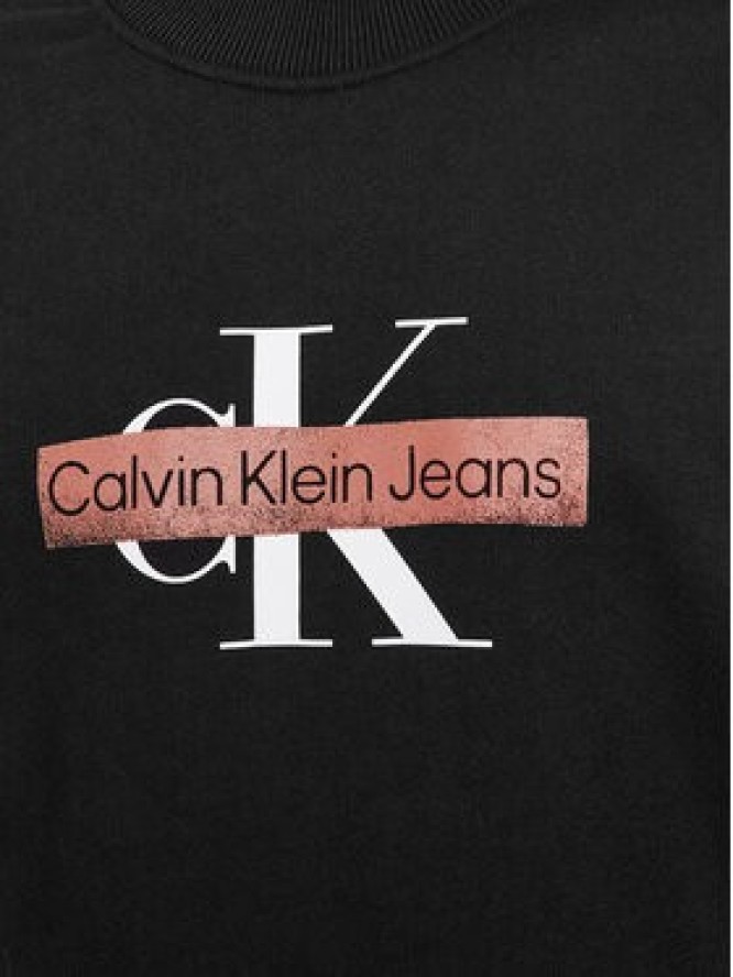 Calvin Klein Jeans Bluza Monologo Stencil J30J324113 Czarny Relaxed Fit