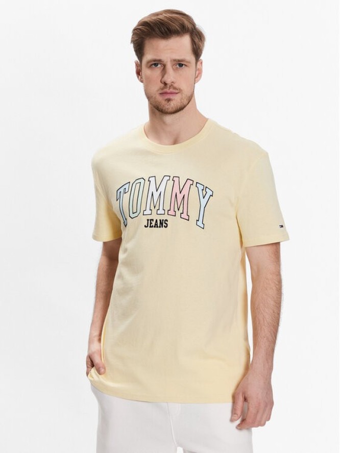 Tommy Jeans T-Shirt College Pop DM0DM16401 Żółty Regular Fit