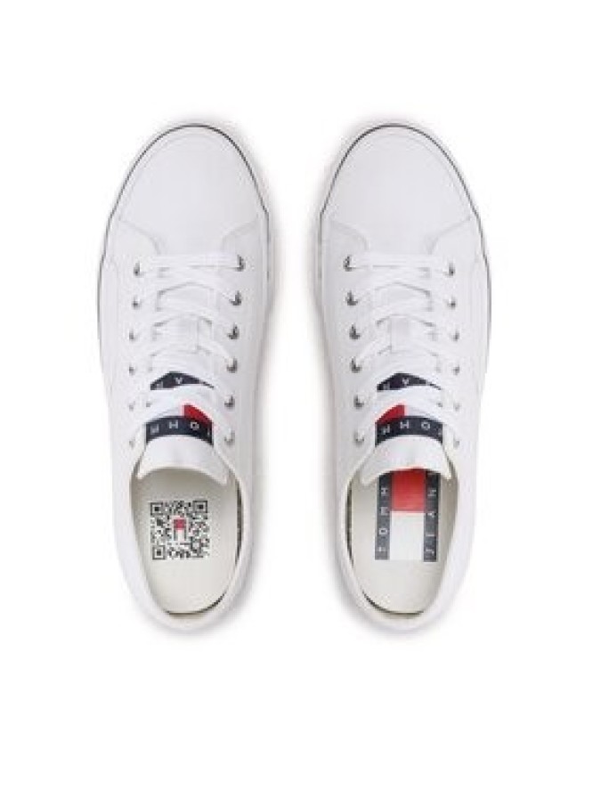 Tommy Jeans Tenisówki Skate Canvas Ess EM0EM01175 Biały