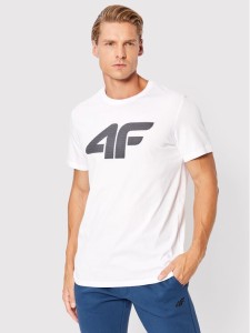 4F T-Shirt H4Z22-TSM353 Biały Regular Fit