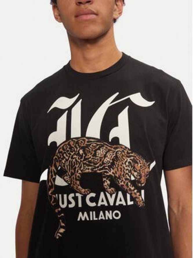 Just Cavalli T-Shirt 77OAHA02 Czarny Regular Fit