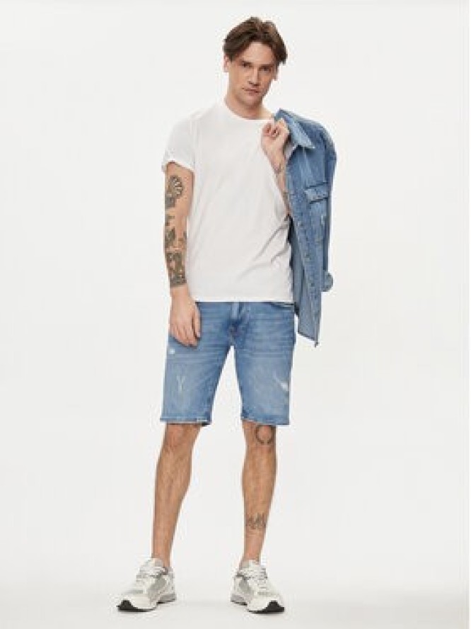 Pepe Jeans Szorty jeansowe Taper Short PM801084RH7 Niebieski Regular Fit