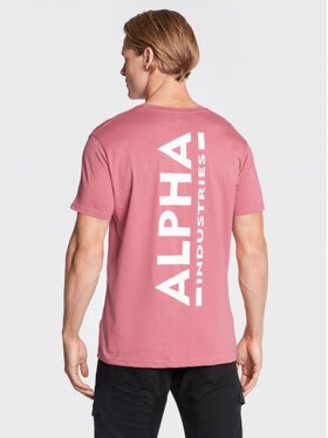 Alpha Industries T-Shirt Backprint 128507 Różowy Regular Fit