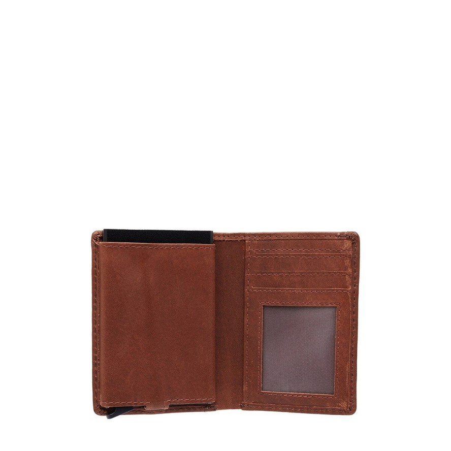 MUSTANG Temi RFID Aluminium Case Wallet MĘSKI SKÓRZANY PORTFEL PREMIUM POJEMNY NA KARTY SKÓRA BROWN 06.103901