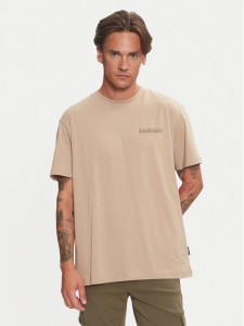 Napapijri T-Shirt Albula NP0A4I34 Beżowy Relaxed Fit