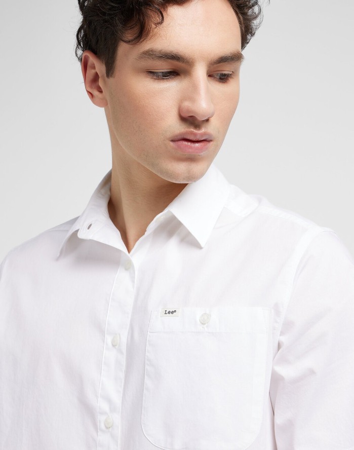 LEE PATCH SHIRT MĘSKA KOSZULA ELEGANCKA BRIGHT WHITE 112349052