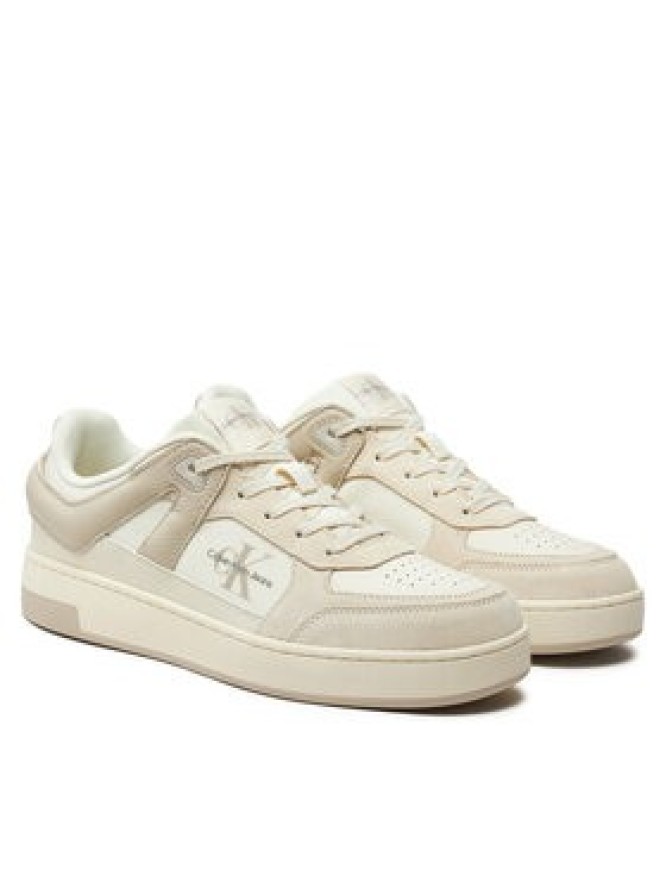 Calvin Klein Jeans Sneakersy Basket Cup Low Laceup Lth Ml Mtr YM0YM00994 Beżowy