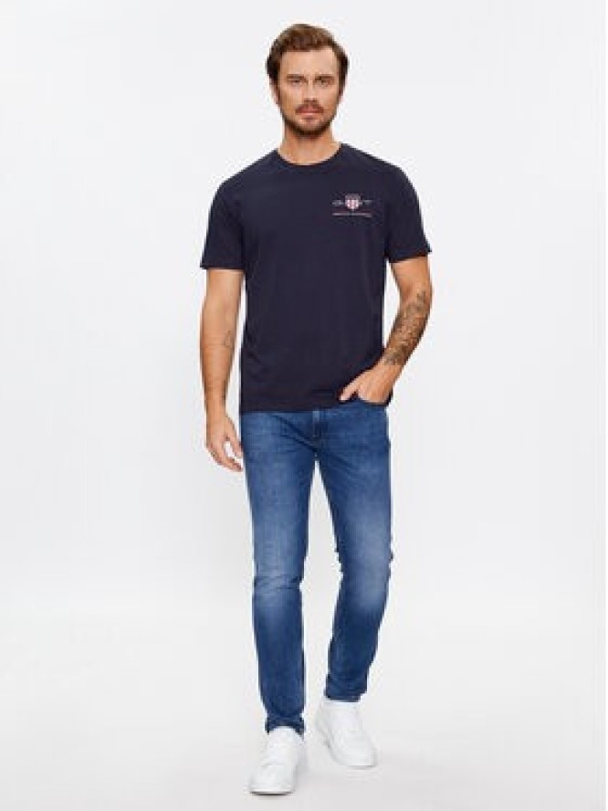 Gant T-Shirt Reg Archive Shield Emb Ss 2067004 Granatowy Regular Fit