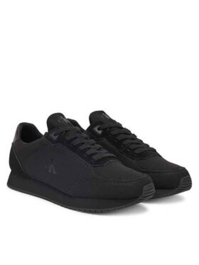 Calvin Klein Jeans Sneakersy Runner Sock Laceup Mg Canvas YM0YM01217 Czarny