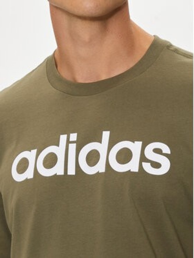 adidas T-Shirt Essentials Linear Logo IC9280 Zielony Regular Fit