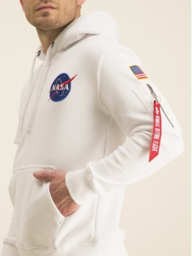 Alpha Industries Bluza Nasa 178317 Biały Regular Fit