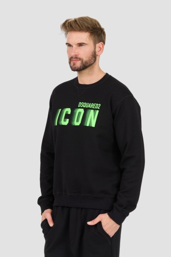 DSQUARED2 Czarna bluza Icon Blur Cool Fit Crewneck