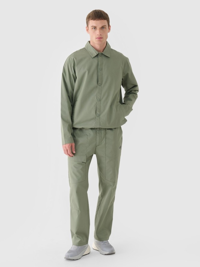 Spodnie casual męskie - oliwkowe/khaki