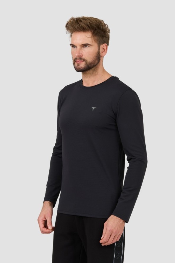 GUESS Czarny longsleeve New Tech Str T