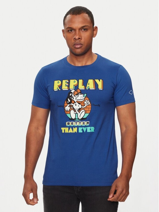 Replay T-Shirt M6800.000.2660 Niebieski Regular Fit