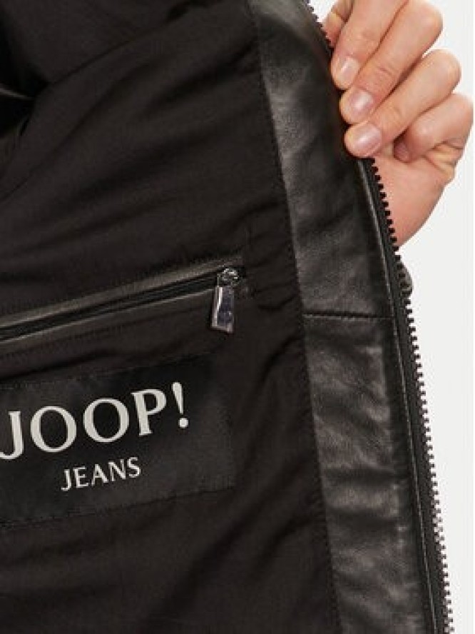 JOOP! Jeans Kurtka skórzana 15 Stepo 80000646 Czarny Regular Fit