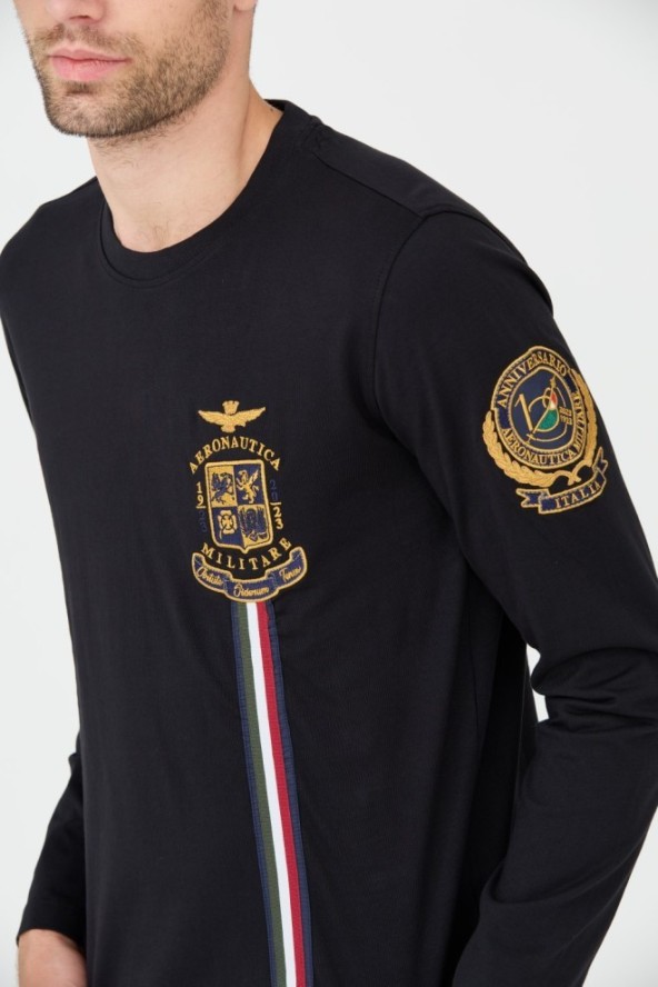 AERONAUTICA MILITARE Czarny longsleeve