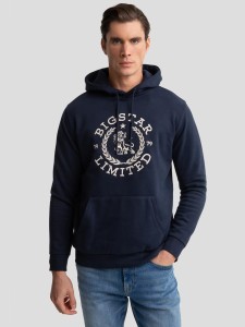 Bluza męska z kapturem granatowa Hanes 403