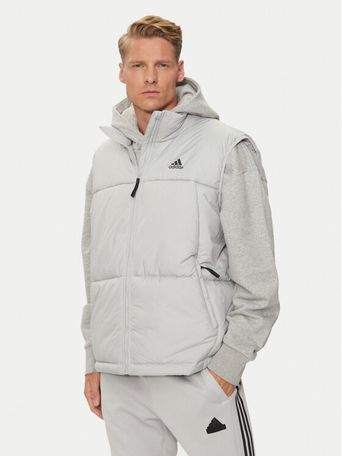 adidas Kamizelka 3-Stripes IX8871 Szary Loose Fit