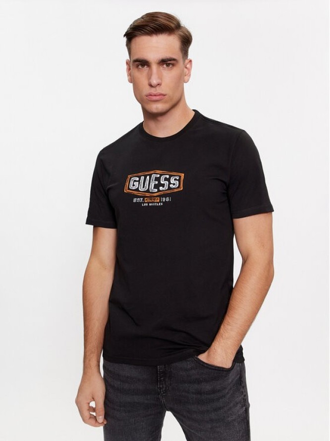 Guess T-Shirt M4RI33 J1314 Czarny Slim Fit