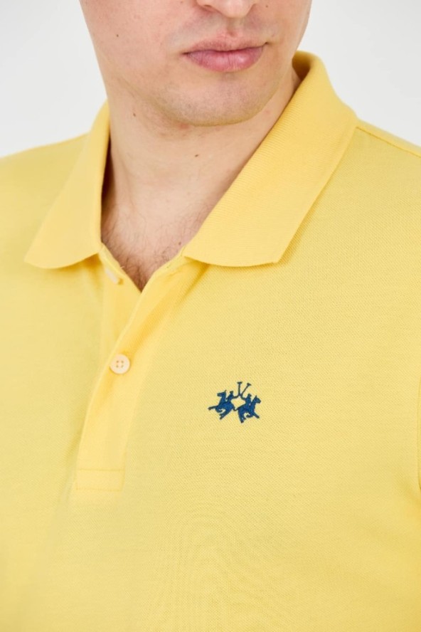 LA MARTINA Żółte polo z małym logo