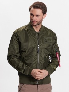 Alpha Industries Kurtka bomber MA-1 196107 Zielony Regular Fit