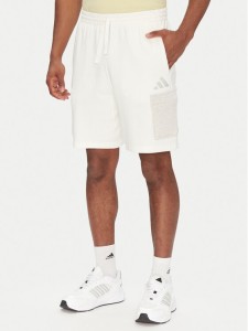 adidas Szorty sportowe ALL SZN French Terry Colorblock JN9483 Biały Regular Fit