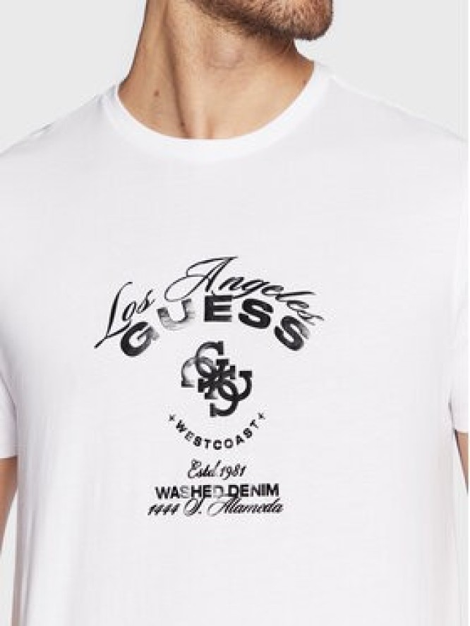 Guess T-Shirt M3RI69 KBDK0 Biały Slim Fit